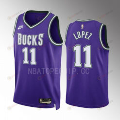 Milwaukee Bucks Brook Lopez 11 2022-23 Classic Edition Purple Jersey