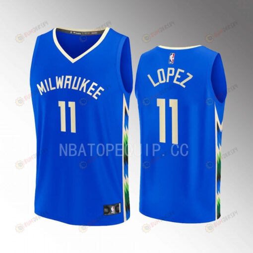 Milwaukee Bucks Brook Lopez 11 City Edition Jersey 2022-23 Fastbreak Royal