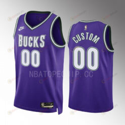 Milwaukee Bucks Custom 00 2022-23 Classic Edition Purple Jersey