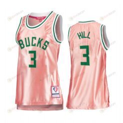 Milwaukee Bucks George Hill 3 Rose Gold Pink 75th Anniversary Women's Jersey