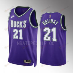 Milwaukee Bucks Jrue Holiday 21 2022-23 Classic Edition Purple Jersey