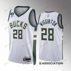 Milwaukee Bucks Lindell Wigginton 28 White Association Edition Jersey 2022-23 Swingman