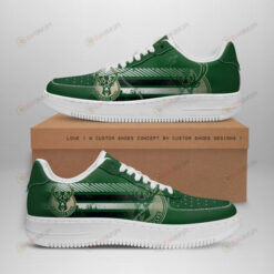 Milwaukee Bucks Logo Pattern Air Force 1 Printed In Green