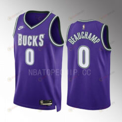 Milwaukee Bucks MarJon Beauchamp 0 2022-23 Classic Edition Purple Jersey