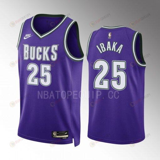 Milwaukee Bucks Serge Ibaka 25 2022-23 Classic Edition Purple Jersey