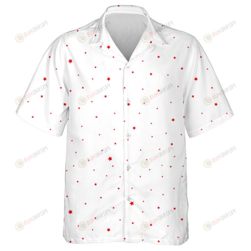 Mini Stars In Red And White Pattern Patriotic Hawaiian Shirt
