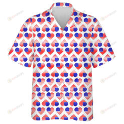 Minimalist Style Hearts From American Flags Pattern Hawaiian Shirt