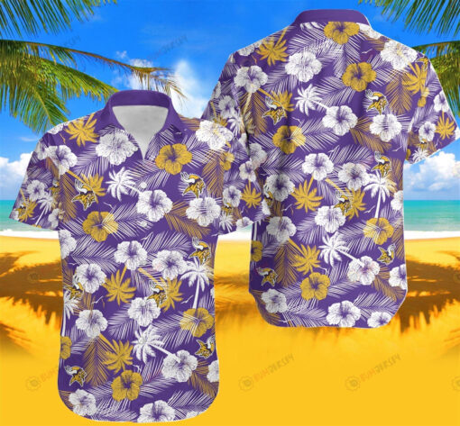 Minnesota Football Team Floral Pattern Hawaiian Shirt