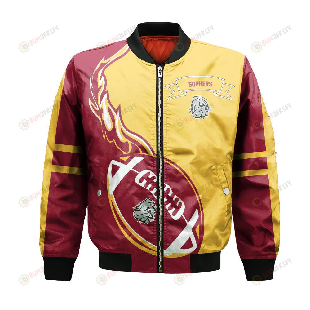 Minnesota Golden Gophers Bomber Jacket 3D Printed Flame Ball Pattern