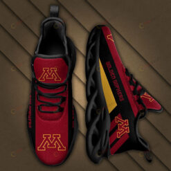 Minnesota Golden Gophers Logo Black Stripe Pattern 3D Max Soul Sneaker Shoes In Red