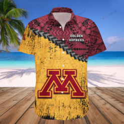 Minnesota Golden Gophers Logo Brocade Pattern??3D Printed Hawaiian Shirt