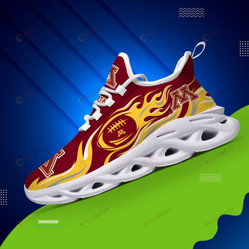 Minnesota Golden Gophers Logo Fireball Pattern 3D Max Soul Sneaker Shoes