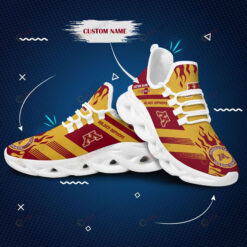 Minnesota Golden Gophers Logo Pattern Custom Name 3D Max Soul Sneaker Shoes