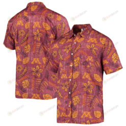 Minnesota Golden Gophers Maroon Vintage Floral Button-Up Hawaiian Shirt