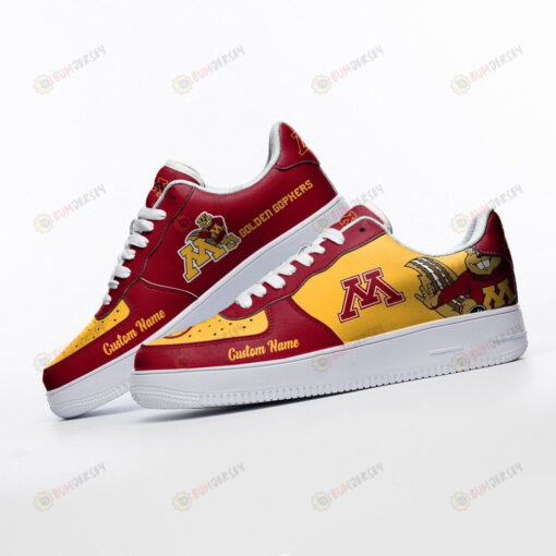 Minnesota Golden Gophers Mascot Logo Pattern Custom Name Air Force 1 Printed