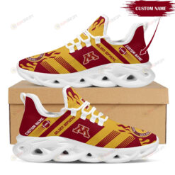 Minnesota Golden Logo Custom Name Pattern 3D Max Soul Sneaker Shoes