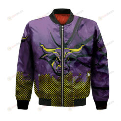 Minnesota State Mavericks Bomber Jacket 3D Printed Basketball Net Grunge Pattern