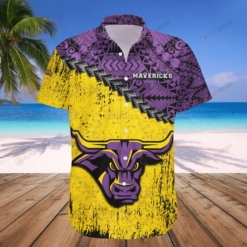 Minnesota State Mavericks Logo Brocade Pattern ??3D Printed Hawaiian Shirt Set