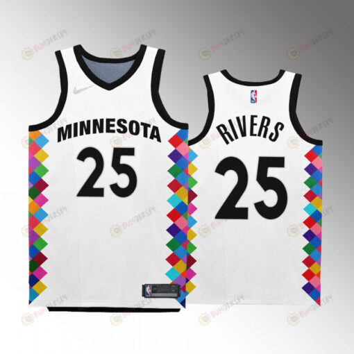 Minnesota Timberwolves Austin Rivers 25 2022-23 City Edition White Jersey Bob Dylan