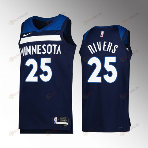 Minnesota Timberwolves Austin Rivers 25 2022-23 Icon Edition Navy Jersey Swingman