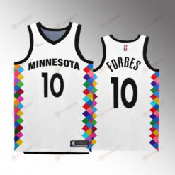 Minnesota Timberwolves Bryn Forbes 10 2022-23 City Edition White Jersey Bob Dylan