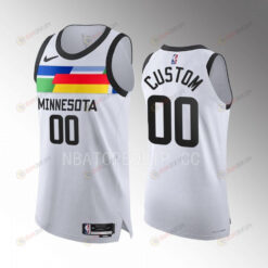 Minnesota Timberwolves Custom 00 White Jersey 2022-23 City Edition