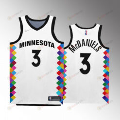 Minnesota Timberwolves Jaden McDaniels 3 2022-23 City Edition White Jersey Bob Dylan