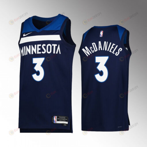 Minnesota Timberwolves Jaden McDaniels 3 2022-23 Icon Edition Navy Jersey Swingman