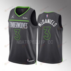 Minnesota Timberwolves Jaden McDaniels 3 2022-23 Statement Edition Anthracite Men Jersey Swingman