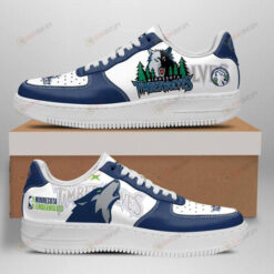 Minnesota Timberwolves Logo Pattern Air Force 1 Printed In Blue White