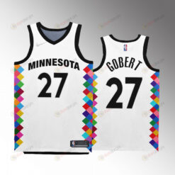 Minnesota Timberwolves Rudy Gobert 27 2022-23 City Edition White Jersey Bob Dylan