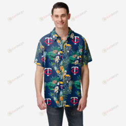 Minnesota Twins Floral Button Up Hawaiian Shirt