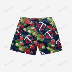 Minnesota Twins Floral Hawaiian Men Shorts Swim Trunks - Print Shorts