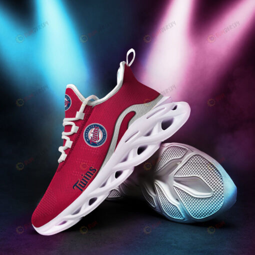 Minnesota Twins Logo Pattern 3D Max Soul Sneaker Shoes In Red