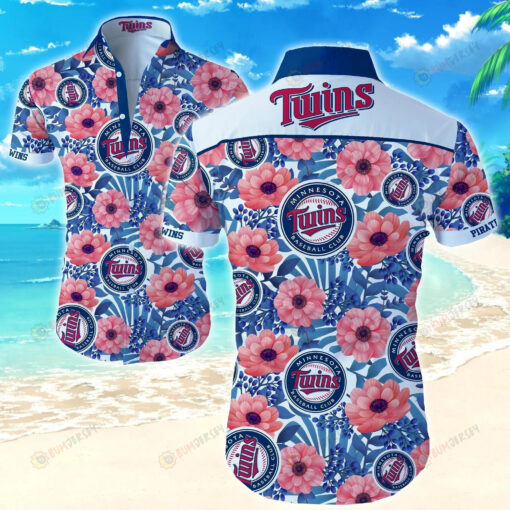 Minnesota Twins Short Sleeve Curved Hawaiian Shirt