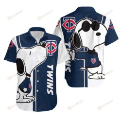 Minnesota Twins Summer Snoopy Short Sleeve ??3D Printed Hawaiian Shirt