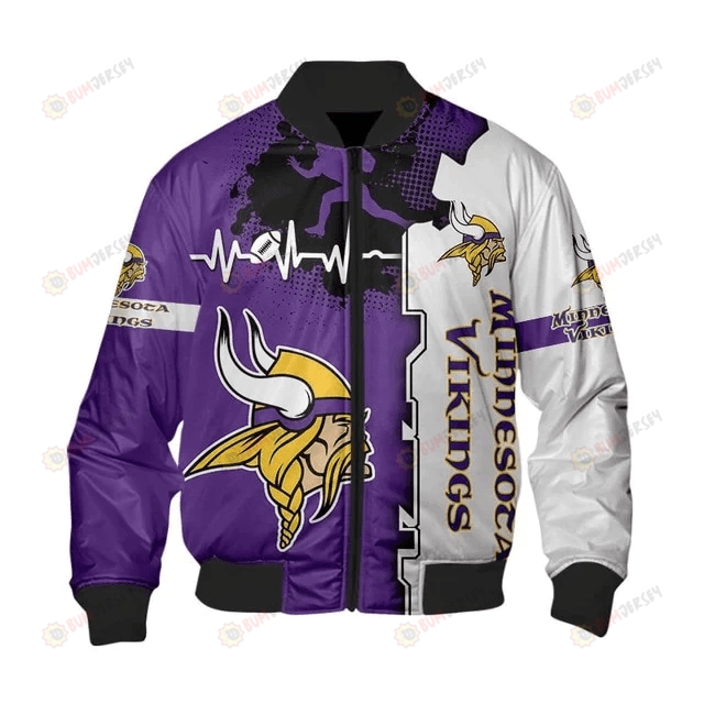 Minnesota Vikings Beating Curve Pattern Bomber Jacket