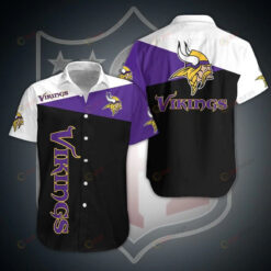 Minnesota Vikings Black White Purple ??3D Printed Hawaiian Shirt