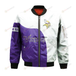 Minnesota Vikings Bomber Jacket 3D Printed Curve Style Custom Text And Number