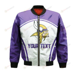 Minnesota Vikings Bomber Jacket 3D Printed Custom Text And Number Curve Style Sport