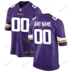 Minnesota Vikings Custom 00 Game Jersey - Purple