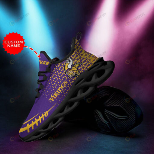 Minnesota Vikings Custom Name Purple 3D Max Soul Sneaker Shoes