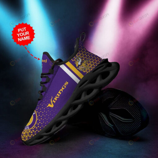 Minnesota Vikings Geomatric Pattern Custom Name 3D Max Soul Sneaker Shoes