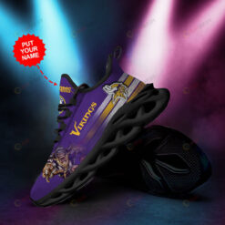 Minnesota Vikings Illustration Logo Custom Name 3D Max Soul Sneaker Shoes