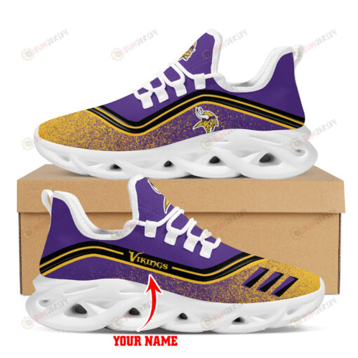 Minnesota Vikings Logo Border Pattern Custom Name 3D Max Soul Sneaker Shoes