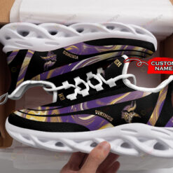 Minnesota Vikings Logo Color Stripe Pattern Custom Name 3D Max Soul Sneaker Shoes