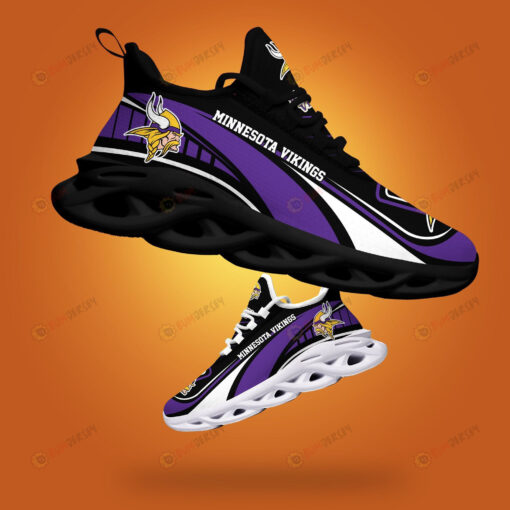 Minnesota Vikings Logo Curve Line Pattern 3D Max Soul Sneaker Shoes