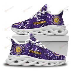 Minnesota Vikings Logo Custom Name Tie Dye Pattern 3D Max Soul Sneaker Shoes