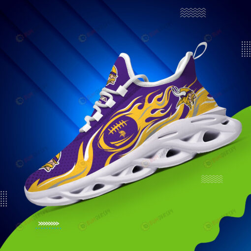 Minnesota Vikings Logo Fireball Pattern 3D Max Soul Sneaker Shoes