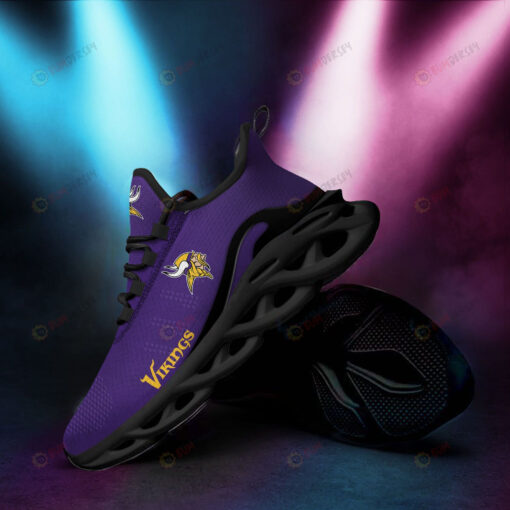 Minnesota Vikings Logo Pattern 3D Max Soul Sneaker Shoes In Purple